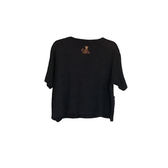 Vintage Bechamel Cardigan PL Embroidered Jungle Animal Zoo Safari Short sleeve - Picture 2 of 4